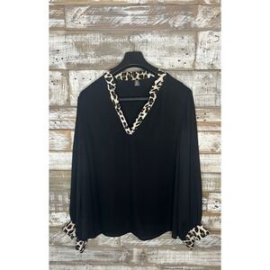 Shein‎ Curve womens long sleeved animal print blouse 2XL